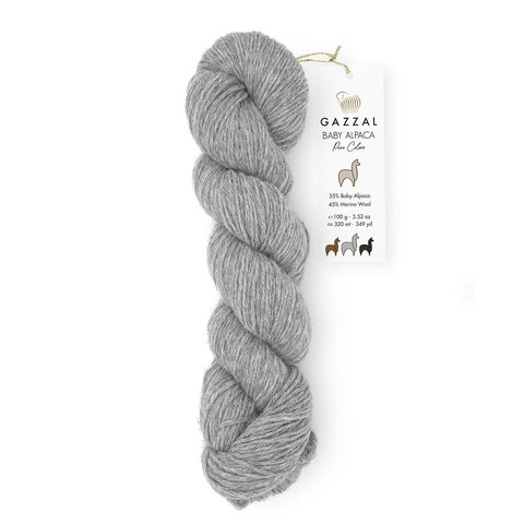 Пряжа Gazzal Baby Alpaca Pure Colors 6452 серый