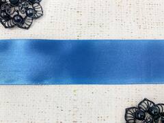 Лента атласная, ш. 3,8 см, тёмно-голубой