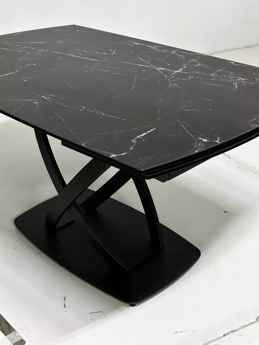Стол FOGGIA 140 KL-116 Черный мрамор матовый, итальянская керамика/ черный каркас, DISAUR