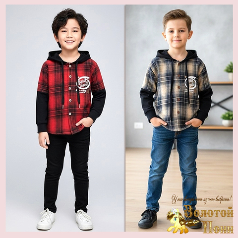 Рубашка с капюшоном (5-9) 260202-Q2063