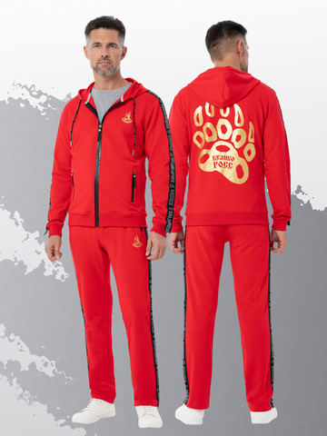 Толстовка на молнии «Мастер - Медвежий След» красного цвета