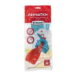 Перчатки латексные хозяйственные двухцветные, размер 