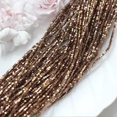 Гематин гематит, кубик усеченый, 2 мм, шоколад, 1 нить, ГМ101