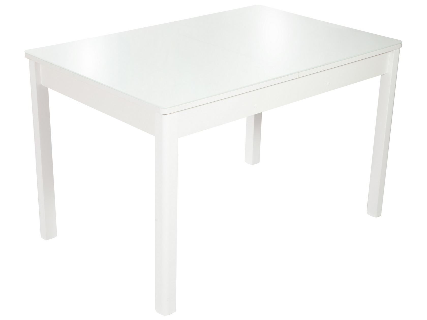 Белый деревянный стол со стеклом