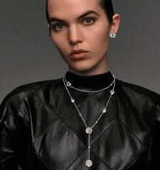 Колье сотуар длинное CHANEL коллекция Bouton de CAMELIA white VGOLD