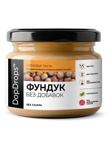 Фундучная паста без добавок DopDrops, 250гр