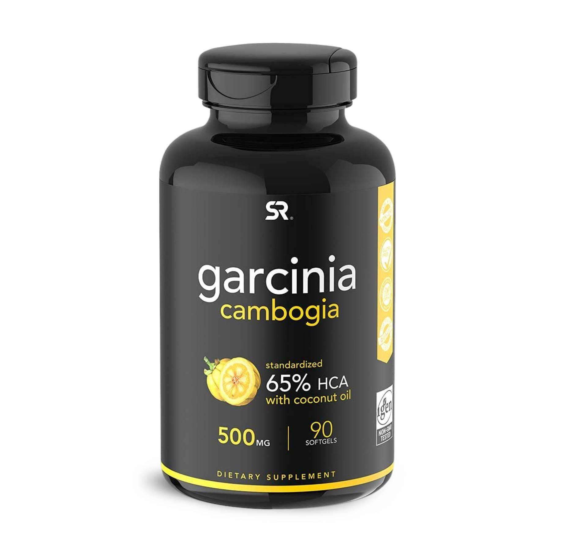 Гарциния камбоджийская 500 мг, Garcinia Cambogia (65%  HCA) 500 mg, Sports Research, 90 капсул 1