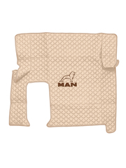 Ковры MAN TGX с 1-м ящиком (автомат) (экокожа, бежевый, бежевый кант, коричневая вышивка)