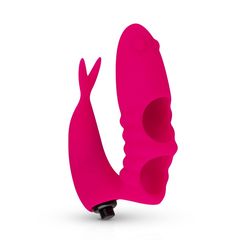 Ярко-розовая вибронасадка на палец Finger Vibrator - 