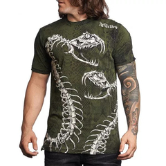 Футболка Affliction SKELETAL GREEN