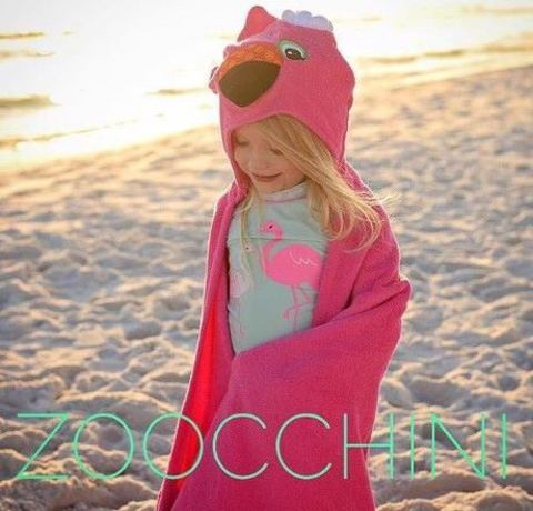 Полотенце с капюшоном Zoocchini Фламинго Френни