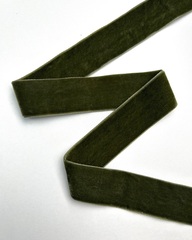 Тесьма бархатная, цвет: болотно-зелёный, 47 мм