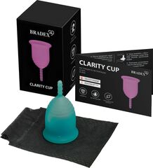 Бирюзовая менструальная чаша Clarity Cup S - 