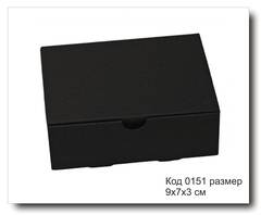 Коробка код 0151 размер 9х7х3 см черный картон