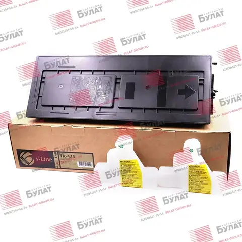 Тонер-картридж БУЛАТ s-Line TK-435 для Kyocera TASKalfa 180, TASKalfa 181, TASKalfa 220, TASKalfa 221 (Чёрный, 15000 стр.)