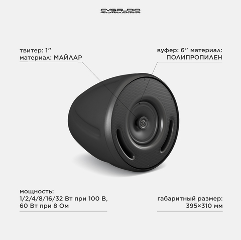 CVGAUDIO CS608TBL Подвесная акустическая система 8ohm/100V