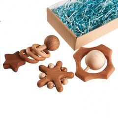 Набор погремушек и грызунков «Звездопад в подарочной коробке» Леснушки