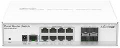 MikroTik Cloud Router Switch 112-8G-4S-IN with QCA8511 400Mhz CPU, 128MB RAM, 8xGigabit LAN, 4xSFP, RouterOS L5, desktop case, PSU
