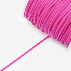 Шнур полый, 1,5мм, оттенок "Неоновый розовый", каучук