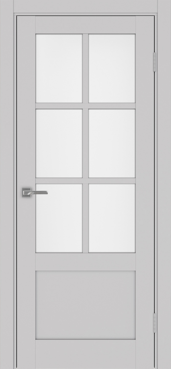 Дверь межкомнатная Оптима Порте Турин 541ПФ.2221, цвет пепельный, экошпон, стекло мателюкс