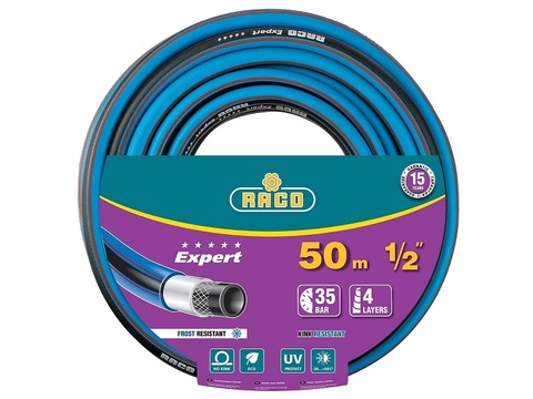 RACO EXPERT 1/2? 50 м, 35 атм, четырёхслойный, армированный, Поливочный шланг (40302-1/2-50)