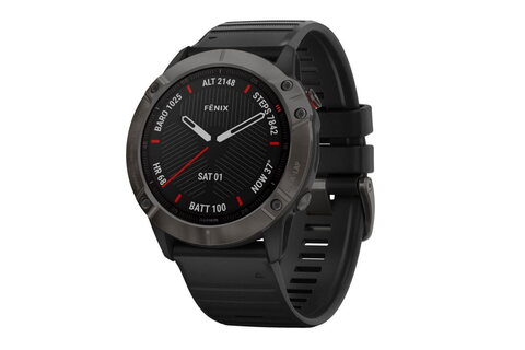 Мультиспортивные часы Garmin Fenix 6X Sapphire - Carbon Gray DLC w/ Black Band (010-02157-11)