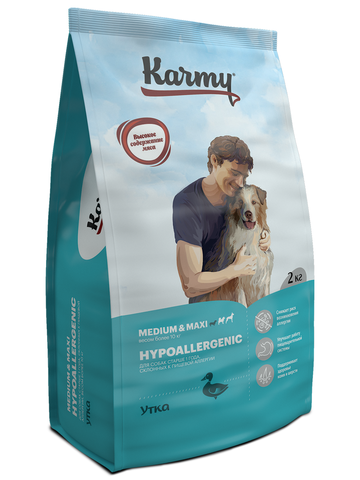 Karmy Гипоаллергенный для собак Медиум и Макси, Утка (2 кг)