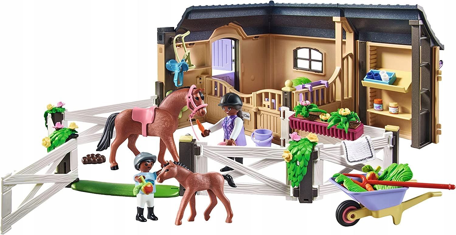 Конструктор Playmobil Country - Деревенская конюшня + аксессуары и фигурки  лошадей - Плеймобиль 71238 купить в Москве | Доставка по России.