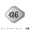 Номерок на дверь квартиры 426, для кабинета, офиса, шильдик 9 х 7 см, брашированная сталь, Айдентика Технолоджи