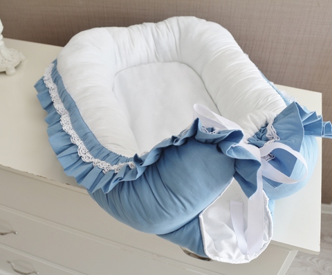 Babynest , гнездышко, кокон для младенца Сказка, голубой