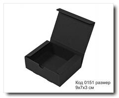 Коробка код 0151 размер 9х7х3 см черный картон