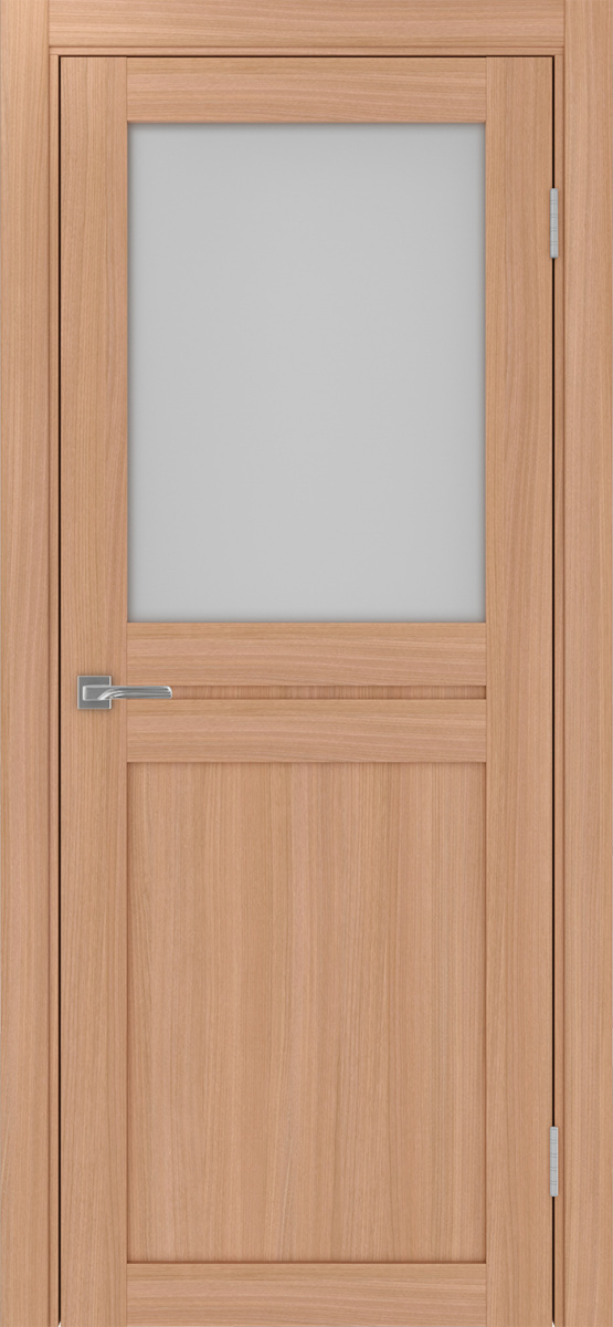 Дверь межкомнатная Оптима Порте Турин 520.211, цвет темный ясень, экошпон, стекло мателюкс