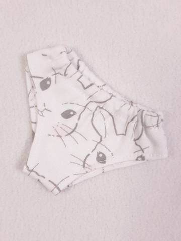 Трусы - Белый / серый. Одежда для кукол, пупсов и мягких игрушек.