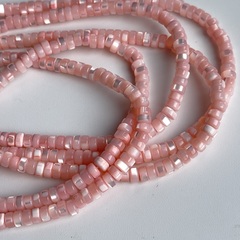 Бусины-хейши из перламутровой раковины розовые 4х2 мм
