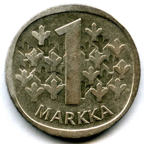 1 марка 1966. Финляндия VF-XF.