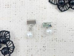 Зажим для лент, ш. 10 мм с бусиной d 8 мм