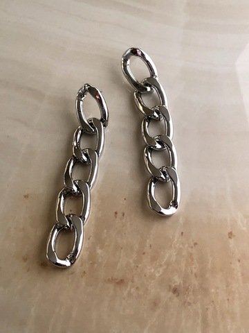 Серьги Иквилир, серебряный цвет