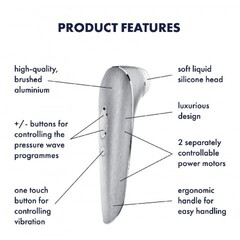 Алюминиевый клиторальный стимулятор Satisfyer High Fashion