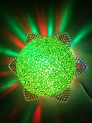 Ночник-светильник Лилия Зелёный Шар, 14 см