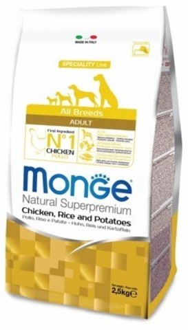 Monge Dog Speciality корм для собак всех пород курица с рисом и картофелем 2,5 кг