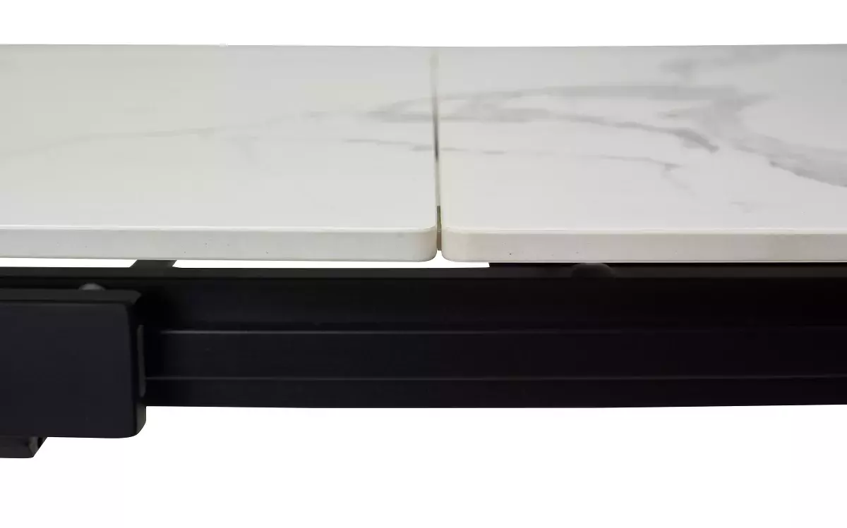 Стол CORNER 120 GLOSS STATUARIO WHITE SOLID CERAMIC / BLACK, DISAUR