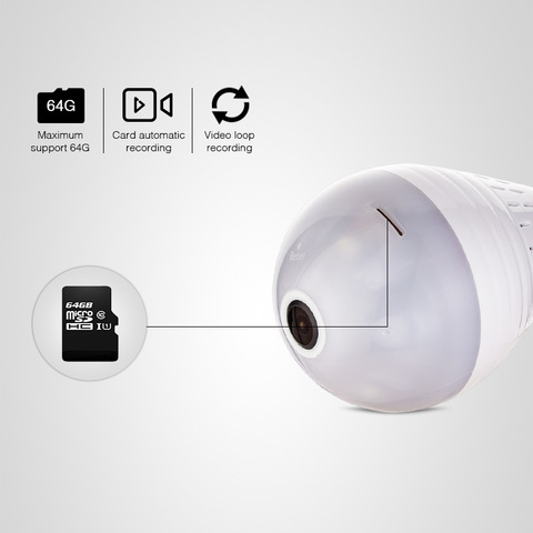 VR CAM IP камера панорамная 360 градусов в цоколь лампы E27