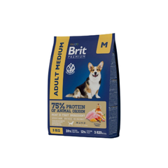 Сухой корм для собак средних пород BRIT PREMIUM Dog Adult Medium 3 кг для взрослых животных/с курицей