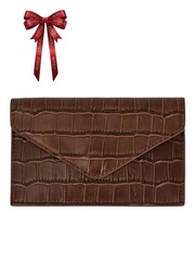 Картхолдер ENVELOPE CROCO шоколадного цвета