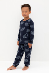 пижама  для мальчика  К 1552/морской синий,дорожная техника