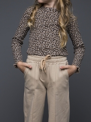 031_ОС25 Брюки для девочки, бежевый