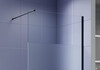 Aquatek AQ.WI.140.3BL AQ.WI.140.3BL Душевая перегородка Walk in с держателем 1400x2000 профиль черный, стекло прозрачное с матовой полосой 8мм