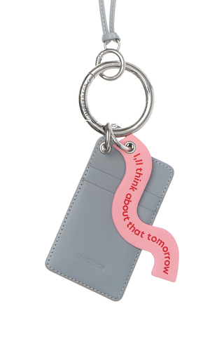 Подвеска - картхолдер с карабином GREY