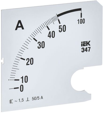 Шкала смен. для амперметра Э47 50/5А-1,5 96х96мм IEK