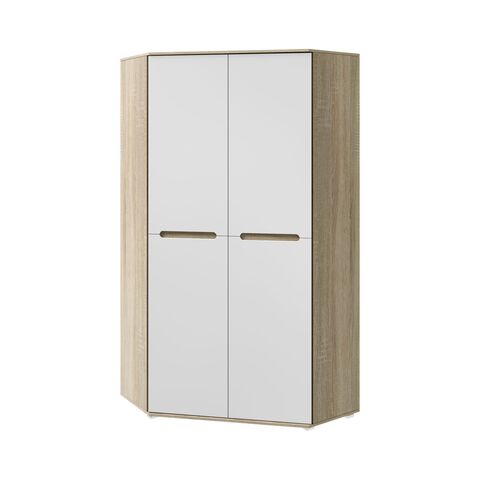 С/Г Ким Шкаф угловой универсальный (Белый глянец холодный, сонома)